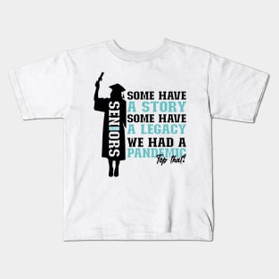 Pandemic Graduation | Black And Blue Text Funny Graduation Kids T-Shirt